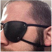 1 Pair Retro Single Eye Patch - Black Eye Patches - PU Leather Pirate Eye Patch Cover Adjustable Medieval Steampunk Blindf...