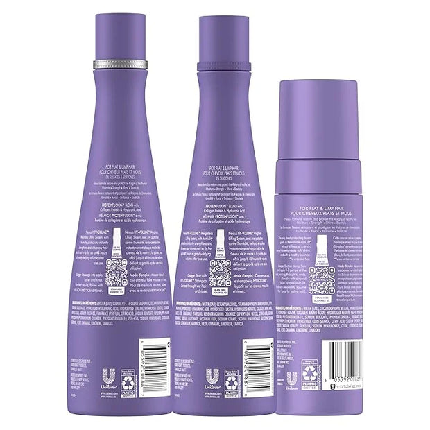 Nexxus HY-VOLUME Weightless Lift Shampoo, Conditioner & Foam 3 Pack PROTEIN FUSION with Collagen Protein & Hyaluronic Acid...