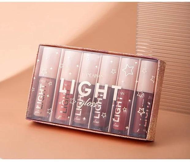 6PCS Lip Oil Light Lipgloss Set, Moisturizing Hydrating Lip Glow Oil Lip Gloss Kit High Shine Lip Plumping Glass Finish Li...