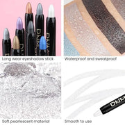 evpct 2Pcs Cream Eyeshadow Sticks Set for Eyes Pearl White & Pearl Black Shimmer Eye Crayon Shadow Brightener Stick Pencil...