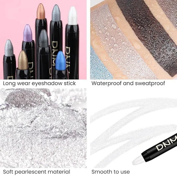 evpct 2Pcs Cream Eyeshadow Sticks Set for Eyes Pearl White & Pearl Black Shimmer Eye Crayon Shadow Brightener Stick Pencil...