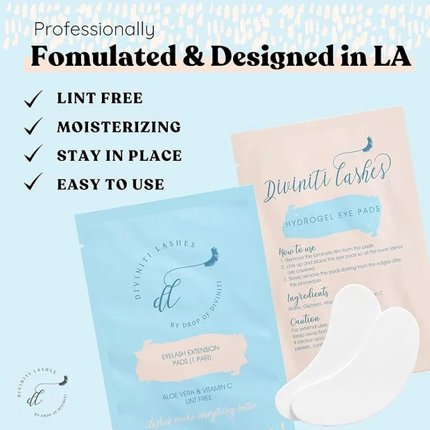 100 Pairs Under Eye Gel Pads Lash Extensions - Lash Supplies for Eyelash Extension Supplies - Hydrogel Under Eye Patches f...