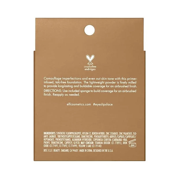 e.l.f. Camo Powder Foundation, Lightweight, Primer-Infused Buildable & Long-Lasting Medium-to-Full Coverage Foundation, Me...
