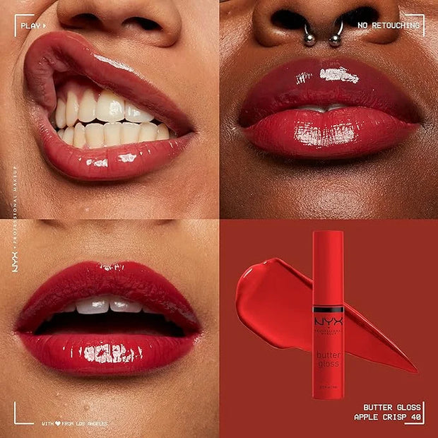 NYX PROFESSIONAL MAKEUP Butter Gloss, Non-Sticky Lip Gloss - Apple Crisp (Modern Red) - Product Image