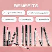 Sacheu Lip Liner Stay-N Peel Off Lip Stain — Long Lasting Matte Lip Tattoo Transfer Proof Lipstain Infused with Hyaluronic...