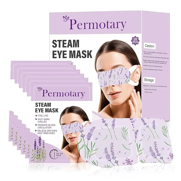 20 Pack Steam Eye Masks for Dry Eyes, Disposable Heated Eye Mask Self Heating Warm Compress for Eyes, Relief Eye Fatigue H...