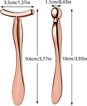 Pimoys 2 Pcs Metal Eye Cream Applicator Face Roller Massager Tool,Eye Massage Wand Stick Women for Facial Massager for Red...