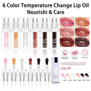 Hydrating Lip Glow Oil - Transparent Clear Plumping Gloss for Women & Girls, Color-Changing Tinted Balm, Tinta para Labios...