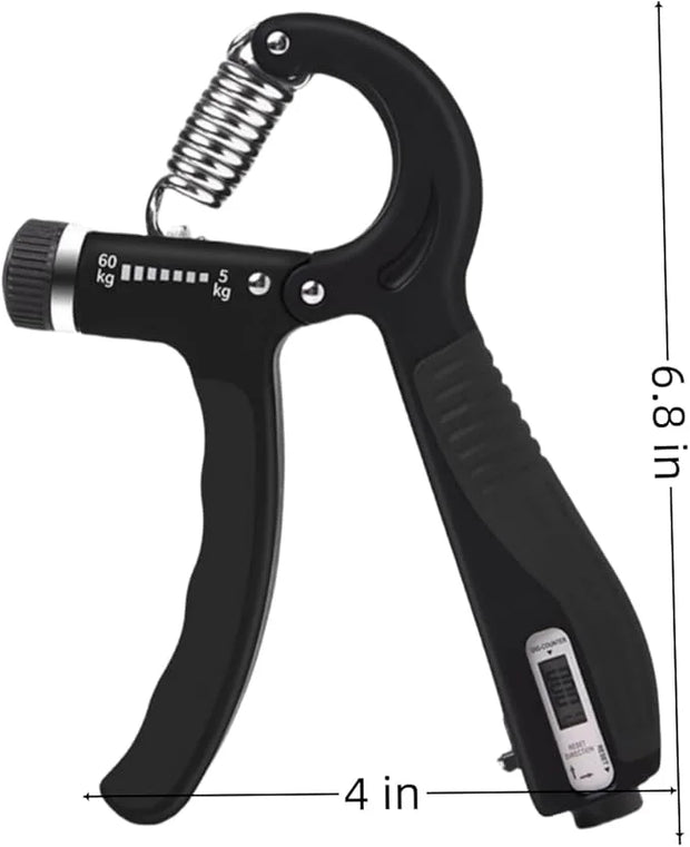 1Pcs Grip Strength Trainer Wrist Strengthener with Counter 11-132 Lbs/5-60kg(Black) Lbs/5-60kg(Black) - Product Image