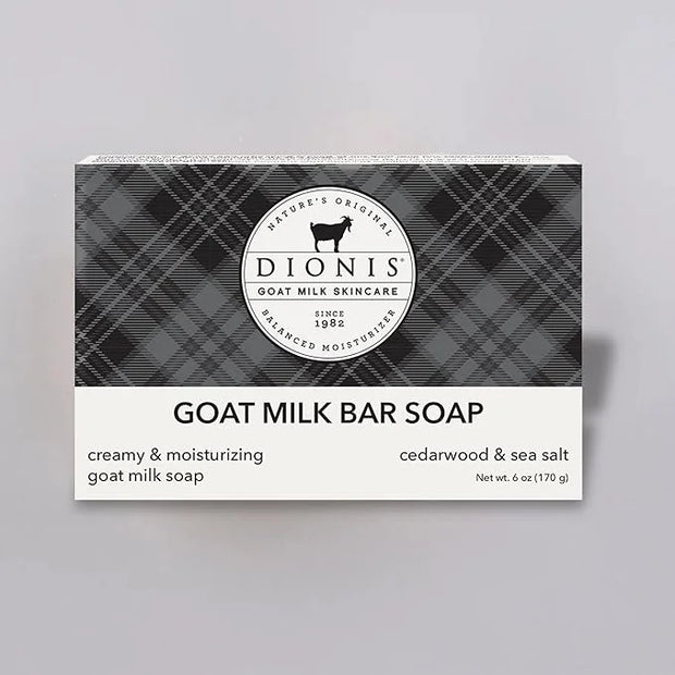 Dionis Goat Milk Men's Skincare Bundle – Cedarwood & Sea Salt Scented Bar Soap (6 oz) & Unscented 3pc Bath & Body Set with...