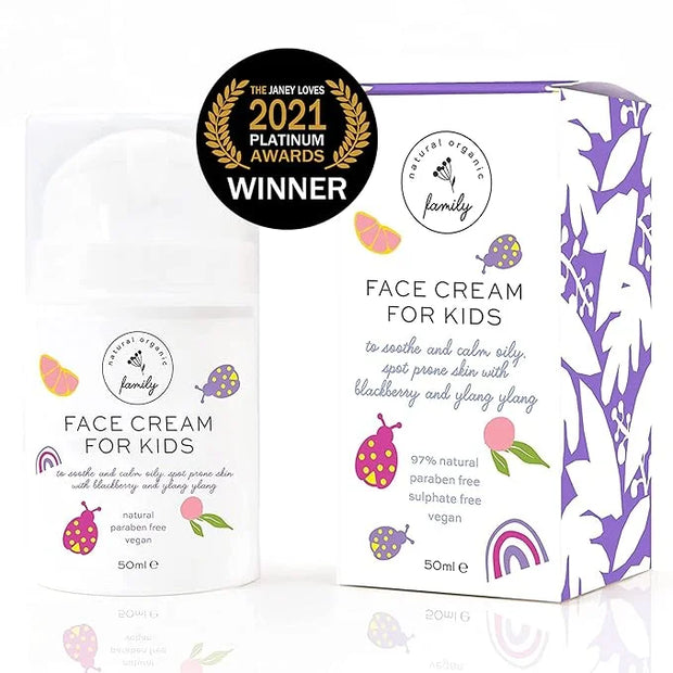 Gentle Face Cream Moisturizer for Kids and Preteens – Nourishing and Calming for All Skin Types – Natural Ingredients: Hya...