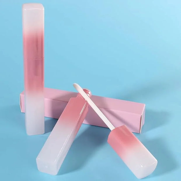 COSIDEA 15pcs 5ml Irregular rectangle empty lip gloss tubes bulk with wand unique Gradient pink lipgloss tube - Product Image