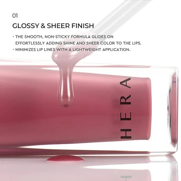 HERA Sensual Nude Lip Gloss #380 CHERISH | Volumizing Sheer & Glossy Finish, Non-sticky, Moisturizing and Hydrating, Korea...