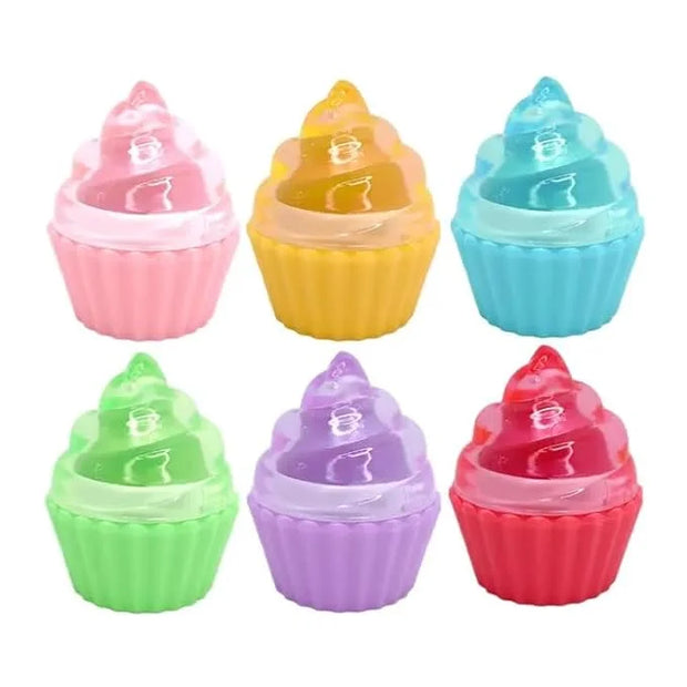 Beauty Bundle Cupcake Set of 6 Cute Lip Gloss For Kids, Girls & Women Party Favors Novelty Hydrating Assorted Fruit Scente...