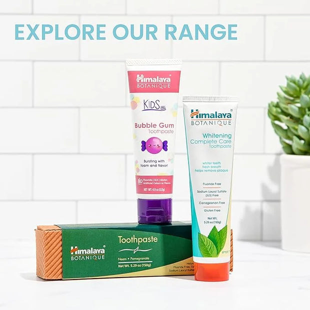 Himalaya Botanique Complete Care Whitening Toothpaste, Simply Peppermint, Fluoride Free for a Clean Mouth, Whiter Teeth an...
