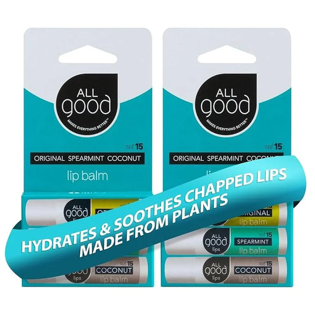All Good Organic SPF15 Lip Balm - Hydrating Lip Care with Olive Oil, Beeswax, Calendula, Lavender, Vitamin E - Lip Moistur...