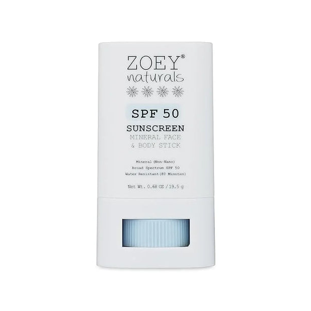 Zoey Naturals SPF 50 Mineral Sunscreen Stick for Babies & Kids - Safe Sunblock Moisturizer for Body & Face - with Rose Hip...