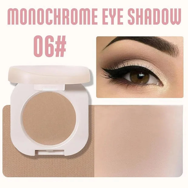 Matte Single Eyeshadow Palette Makeup for Green Blue Eyes, Light Brown Matte Eyeshadow For Old Women, Holographic Multichr...