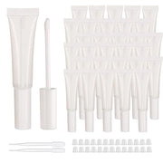 COSIDEA 50 pack Empty White 15ml Squeeze lip gloss tubes with wand 0.5oz soft lipgloss container chapstick containers empt...