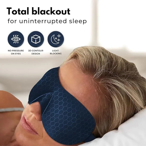 3D Contoured Eye Mask for Sleeping | Sleep Mask for Side Sleepers | Eyelash Extensions with Velcro Closure | Shade Cover |...