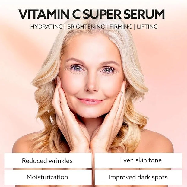 ANSDUR Super Vitamin C Serum for Women over 70: Hyaluronic Acid Serum for Face, Dark Spot Remover and Wrinkle Reduction - ...