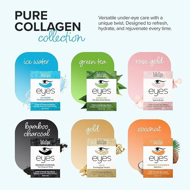 Ice Water EYES by ToGoSpa – Premium Anti-Aging Collagen Gel Pads for Puffiness, Dark Circles, and Wrinkles – Under Eye Rej...