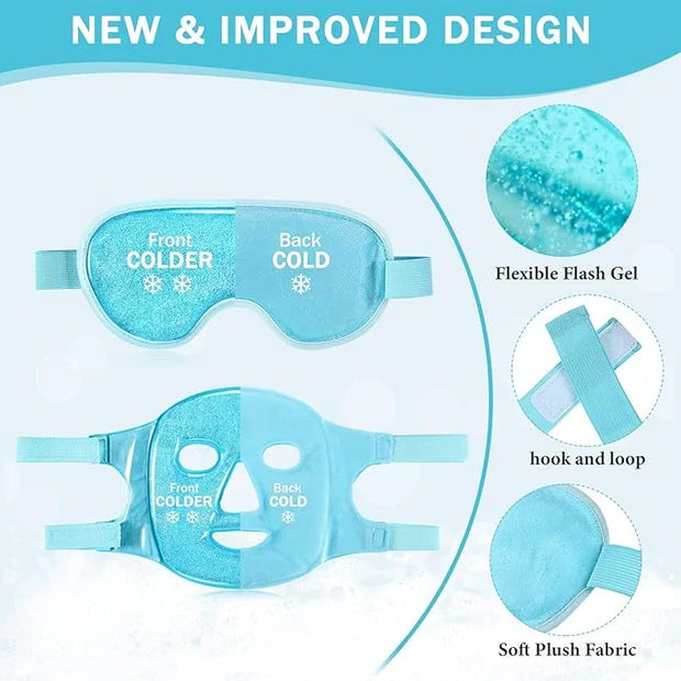 Geyoga Gel Ice Face Eye Mask Cooling Face Eye Masks for Reducing Puffiness, Dark Circles, Redness, Pain Relief, Migraine, ...