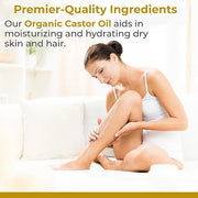 Premier Research Labs Castor Oil - Cold Pressed & Hexane-Free Castor Oil - Body Oil for Dry Skin & Hair - Castor Oil for B...