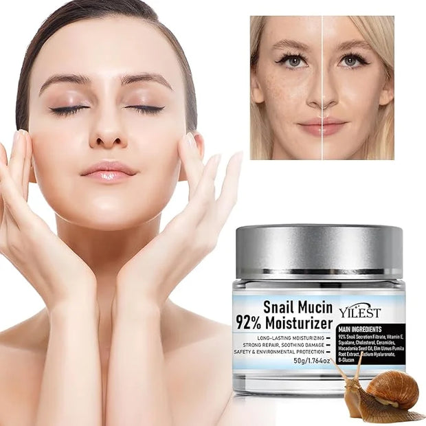 𝐒𝐧𝐚𝐢𝐥 𝐌𝐮𝐜𝐢𝐧 92% Moisturizer Daily Face Gel Cream, Crema de Baba de Caracol Original, Snail Secretion Filtrate Nourishing C...