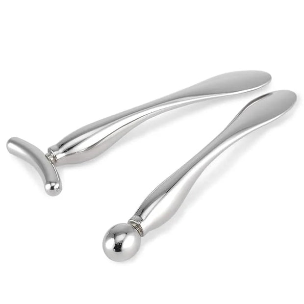 LISAPACK 2PCS Metal Eye Cream Applicator Wand Stick, Massager Tool for Facial Massage, Reduce Puffiness (Silver) - Product...