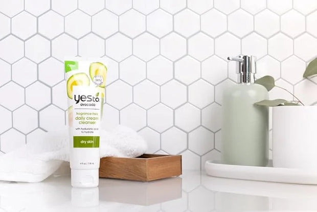 Yes To Avocado Fragrance-Free Bundle, Daily Cream Cleanser, Hyaluronic Acid Serum, Nourishing Daily Hand Cream & Lip Balm,...