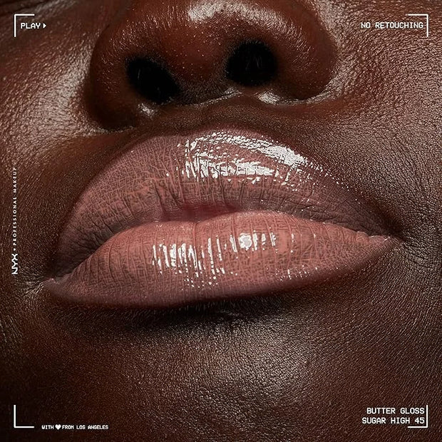 NYX PROFESSIONAL MAKEUP Butter Gloss Brown Sugar, Non-Sticky Lip Gloss - Sugar High (Peachy Light Nude) - Product Image