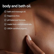 Maude Oil No. 0 - Hydrating Organic Massage + Body Oil - Skin Moisturizer with Organic Jojoba, Coconut & Castor Oil - Rich...
