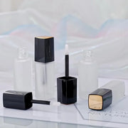 3 Pcs 5ml Frosted Glass Lip Gloss Tubes Refillable Square Lip Glaze Containers with Wands and Stoppers Mini Lip Balm Bottl...
