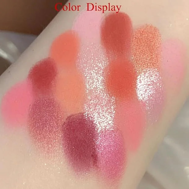 16 Colors Pink Matte Glitter Metallic Eye Shadow Palette, Korean Eyeshadow Palette Makeup, Pigmented Red Eyeshadow Kit for...