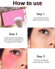 Powder Blush Palette, Matte Powder Makeup Blush for Cheeks, Natural Glow Face Blush Contour Palette, Lightweight, Smooth, ...