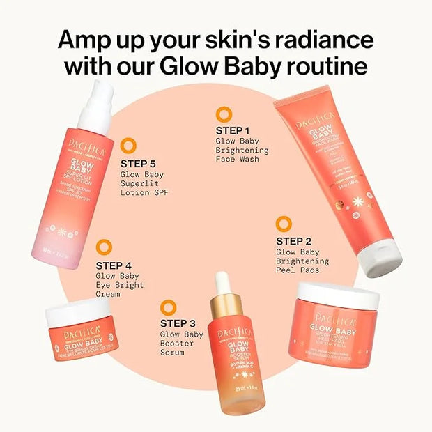 Pacifica Glow Baby Brightening Eye Cream – Vitamin C Under Eye Cream for Dark Circles & Puffiness, Caffeine-Infused Eye Br...