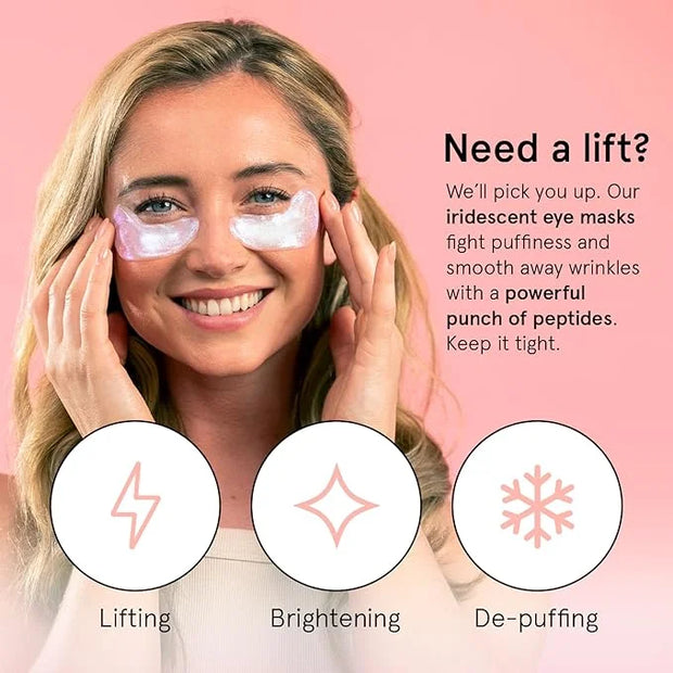 grace & stella Under Eye Patches with Peptides & Rice Extract - Firming Eye Masks for Dark Circles and Puffiness - Iridesc...