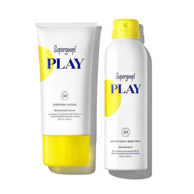Supergoop! Summer PLAY Bundle - Includes PLAY Everyday Lotion (5.5 oz) + PLAY Antioxidant Body Mist (6 oz) - Broad Spectru...