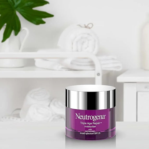 Neutrogena Triple Age Repair Anti-Aging Daily Facial Moisturizer with SPF 25 Sunscreen & Vitamin C, Firming Anti-Wrinkle F...