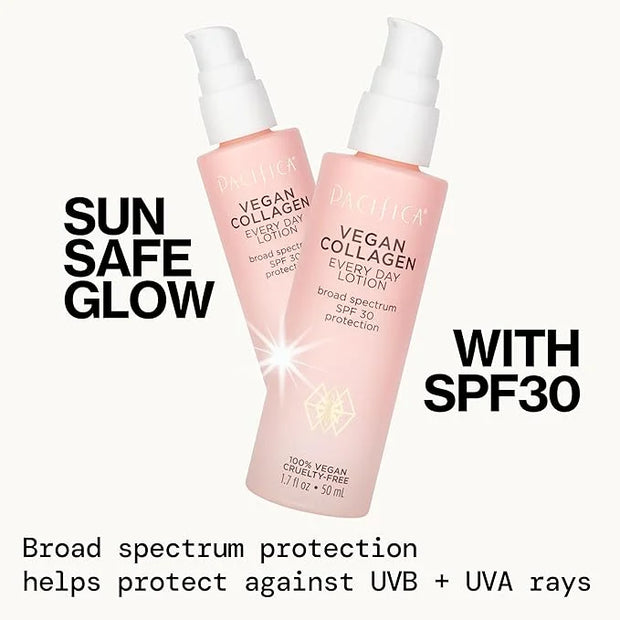 Pacifica Face Moisturizer - Vegan Collagen Face Lotion SPF 30 Broad Spectrum Sunscreen Every Day Face Lotion, UVA/UVB Prot...