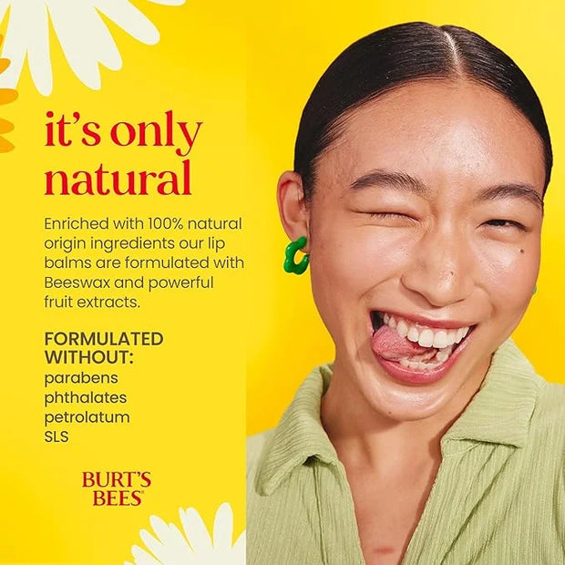 Burt's Bees Lip Balm - Original Beeswax, Lip Moisturizer With Responsibly Sourced Beeswax, Tint-Free, Natural Origin Condi...