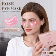32 Pairs Pink Under Eye Patches, Rose Cooling Hydrating Eye Mask for Dark Circles Puffiness Puffy Eyes, Anti Wrinkle Colla...