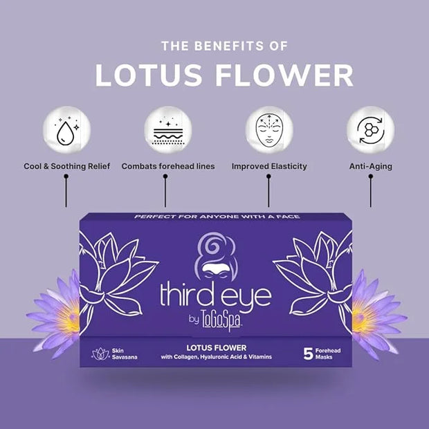 ToGoSpa, Third Eye Lotus Flower Eye Mask, Hyaluronic Acid Face Mask, Enriched With Lotus Flower, Encourages Strong And Hea...