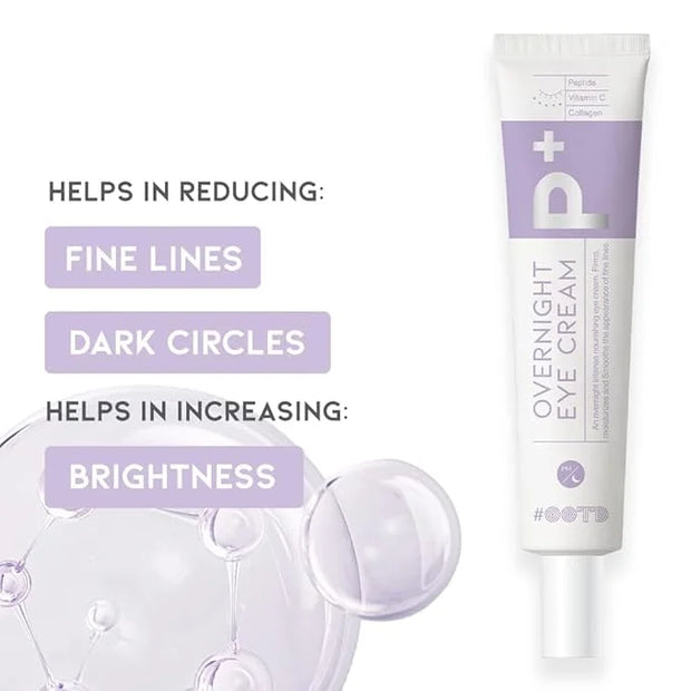 Eye cream for dark circles puffiness and bags anti aging wrinkles korean cream peptide, vitamin c, collagen, vegan under e...