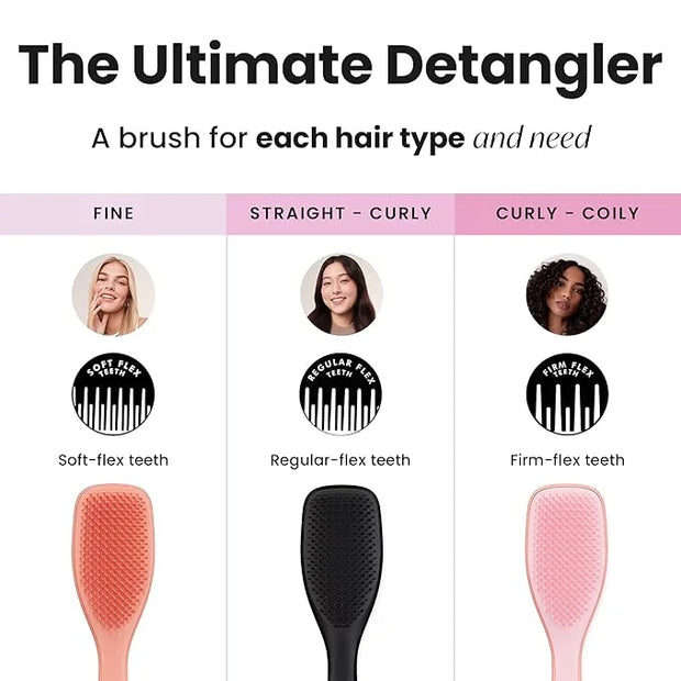 Tangle Teezer Ultimate Detangler Curly Hair Brush, Dry & Wet Hairbrush, Reduces Frizz & Breakage, for 3C to 4C Curly Hair ...