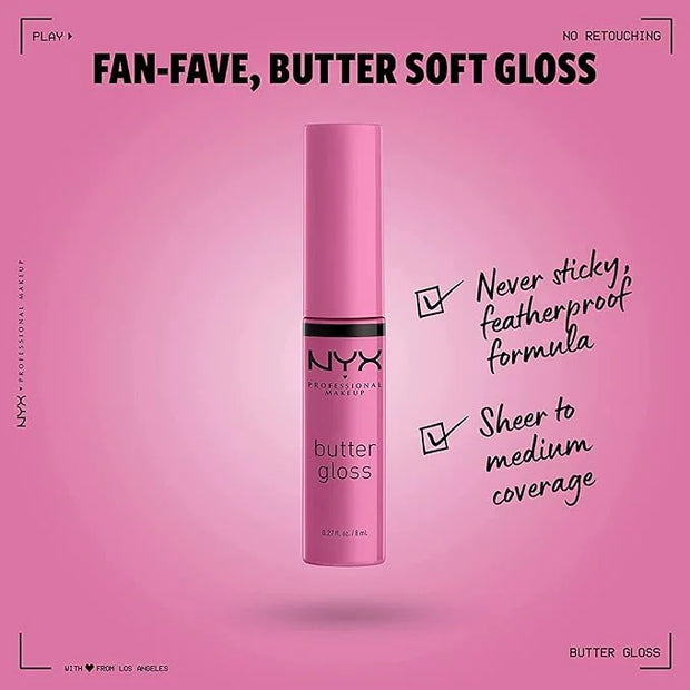 NYX PROFESSIONAL MAKEUP Butter Gloss, Non-Sticky Lip Gloss - Merengue (Pink Lilac) - Product Image