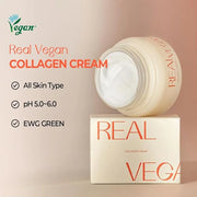 KLAVUU Real Vegan Collagen Cream - Enhances Skin Elasticity, Providing Deep Hydration to Dry Skin for a Radiant, Youthful ...