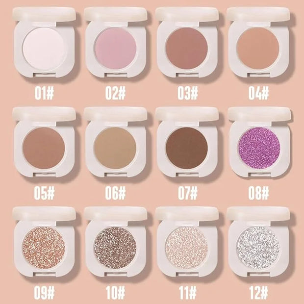 Pressed Single Matte Eyeshadow Palette, Brown eyeshadow For Old Women, Pigmented Waterproof Sombras Para Ojos, Single Pres...