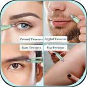 TsMADDTs Tweezers for Women, 8 in 1 Eyebrow Kit with Tweezers, Trimmer, Scissor, Razor, Brush with Travel Bag, Eyebrow Sha...